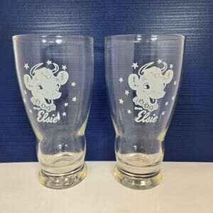 Vintage Borden's "Elsie the Cow" drinking glasses